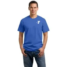 Adult 5.4oz 100% Cotton Tee  w/ Left Chest YMCA Logo